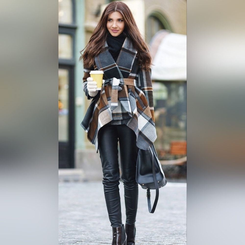 Chicwish Chic+Prairie Check Rabato Coat by Chic+